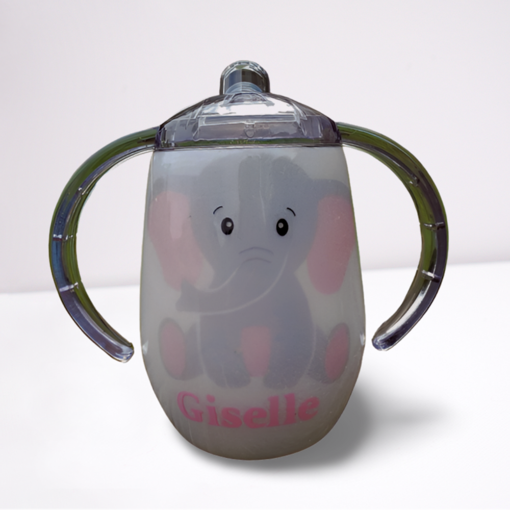 12 oz Sippy Epoxy Elephant